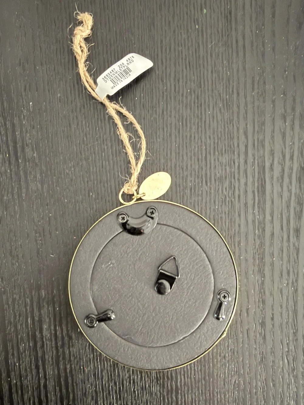 Pottery Barn Plaid Red Black Gold Round Ornament Frame